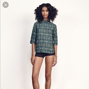 Ace & Jig sylvia top in emerald xs green woven